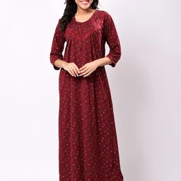 CHUI MUI Printed Maxi Nightdress-picture-3