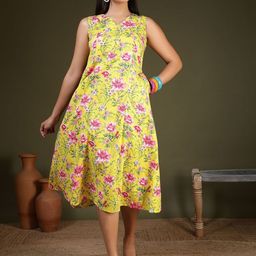 SZN Floral Print Fit & Flare Midi Dress-picture-13
