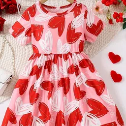YK Kids-Girls Polyester Printed Fit and Flare Dresses-picture-17