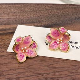Krelin Gold-Plated Enamel Floral Studs-image-76