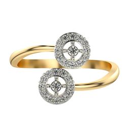 VALANOVA Yellow Gold Plated Sterling Silver Certified 0.21 Ct Lab Grown Diamond Ring-image-61
