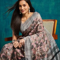 RACHNA Floral Printed Saree with Blouse Piece-image-28
