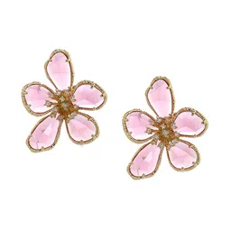 Just Lil Things Artificial Stones Studded Floral Shaped Studs-38