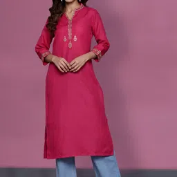 KSUT Women Ethnic Motifs Embroidered Thread Work Kurta-picture-1