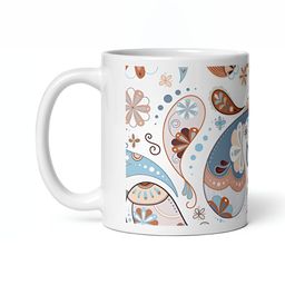 Mr UVD White & Blue Printed Ceramic Glossy Mugs Set of Cups and Mugs-image-94