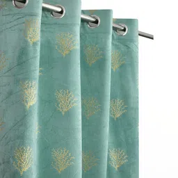 Myntra Elegant Homes Set Of 2 Blue Velvet Door Curtains-picture-44