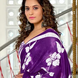 Pandadi Saree Floral Printed Block Print Sarees image 2