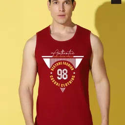 WOOSTRO Pack Of 2 Printed Gym Vests VWS26(98 MAROON)(BKLN BLACK)-image-29