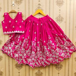JOVK DESIGN Girls Embroidered Ready to Wear Lehenga & Choli-picture-16