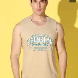 WOOSTRO Pack Of 2 Printed Combed Cotton Gym Vests VWS26(BKLN RUST)(BKLN OLIVE)-50