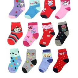 Akeeta Unisex Kids Pack Of 12 Calf Length Cotton Socks-picture-0