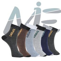 MJE Pack Of 6 Patterned Cotton Ankle Length Socks-picture-28