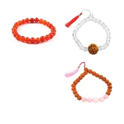 Divine souvenirs Unisex Set Of 3 Artificial Beaded Elasticated Bracelets-image-74
