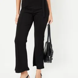 max Women Solid Mid-Rise Regular Fit Trousers-image-54