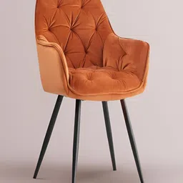 nestroots Refined Velvet Dining Designer Chair Orange-image-21