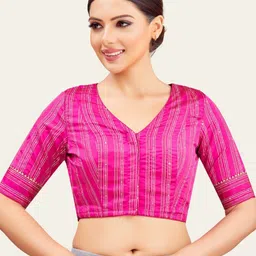 Studio Shringaar Woven Design Non Padded V Neck Saree Blouse-52