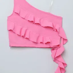 taffykids Girls One Shoulder Bardot Crop Top-picture-16