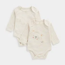 mothercare Kids Pack Of 2 Striped Pure Cotton Bodysuit-25