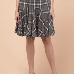 Hive91 Printed Flared A-Line Knee Length Skirt-image-9