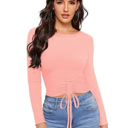 DHRUVIL IMPEX Women Solid Long Sleeves Regular Top-26
