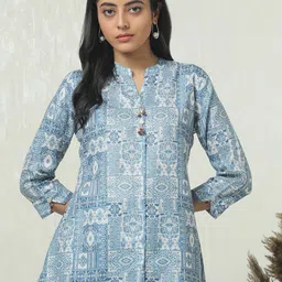Soch Linen Mandarin Collar Printed Tunic-picture-44