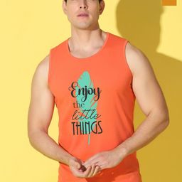 WOOSTRO Pack Of 2 Printed Pure Combed Cotton Gym VestsVWS26(ENJOY ORANGE)(ALONE MUSTARD)-image-66