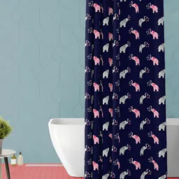 ArtzFolio Blue & Pink Elephant Printed Waterproof Shower Curtain-image-47