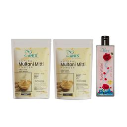 ANI'S Natural Set Of 2 Multani Mitti Powder With Rose Water -100Gm Each-30