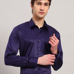 Aaai Enterprises Men Slim Fit Solid Spread Collar Satin Casual Shirt-image-72