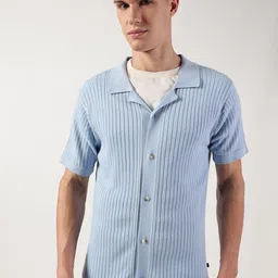 Thomas Scott Men Premium Cuban Collar Textured Cotton Casual Shirt-image-76