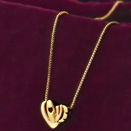 Voylla Gold-Plated Heart Shaped Valentine's Day Heart Of Love Pendant With Chain-27