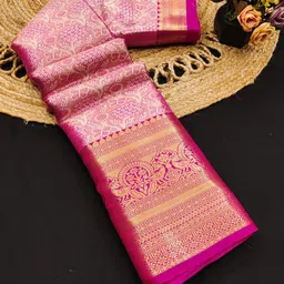 Mitera Woven Design Zari Pure Silk Kanjeevaram Saree-image-86