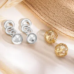 Rubans Set of 2 18K Gold-Plated Classic Shaped Studs-6