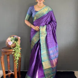 KALINI Checked Zari Saree-image-43