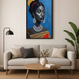 999Store Blue & Grey Canvas Abstract Wall Paintings-image-46