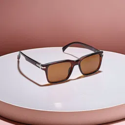 HASHTAG EYEWEAR Unisex Square Sunglasses with Polarised Lens TT Polarized-30006-BRN-1804-16
