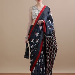 Jaipur Kurti Floral Printed Pure Cotton Saree-image-92