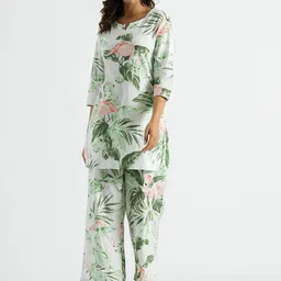 FLAVIA CREATION Printed Round Neck Shirt With Trousers Co-Ords-image-23