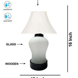 Aura Off White Glass Frustum Shaped Table Lamp-image-26