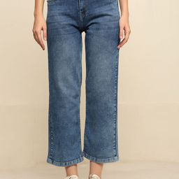 zayla Women Comfort Wide Leg High-Rise Light Fade Stretchable Jeans-image-50