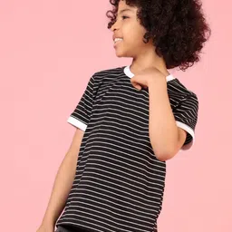 V-Mart Boys Striped Monochrome Cut Outs T-shirt-picture-15