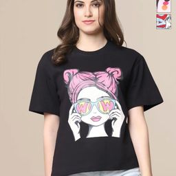 Mast & Harbour Women Pack of 3 Graphic Printed Round Neck Cotton Oversized T-shirts-picture-12