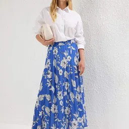 Trendyol Women Floral Printed Flared Maxi Skirt-picture-28