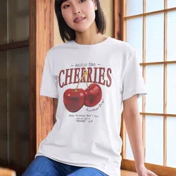 StyleCast Women Typography Printed Pure Cotton Pockets T-shirt-98