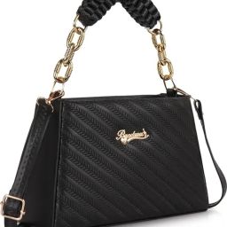 Black Women Sling Bag Trendy Women Golden Chain Handle Slingbag Stylish Lightweight Slingbag-image-59