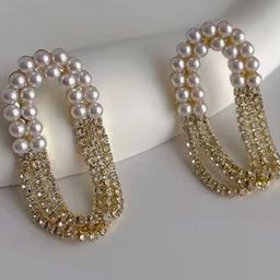 ISHKAARA Crystal Studded & Pearl Drop Earrings-32