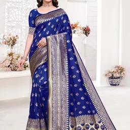 Moda Rapido Woven Design Zari Banarasi Saree With Unstitched Blouse Piece-picture-36
