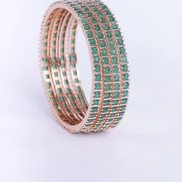 Opal Touch Set Of 4 Rose Gold-Plated AD Studded Bangles OTB001903_2.4 image 3
