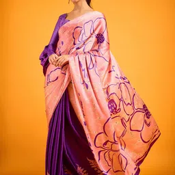 Sangria Printed Saree With Blouse Piece-30