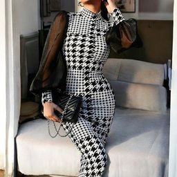 IUGA Women Checked Cotton Bodycon Midi Dress-image-44